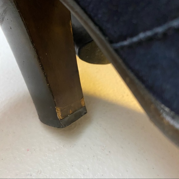 Lockharte Suede Leather Fold-Over Heeled Platform Booties Size 7 - Picture 3 of 11